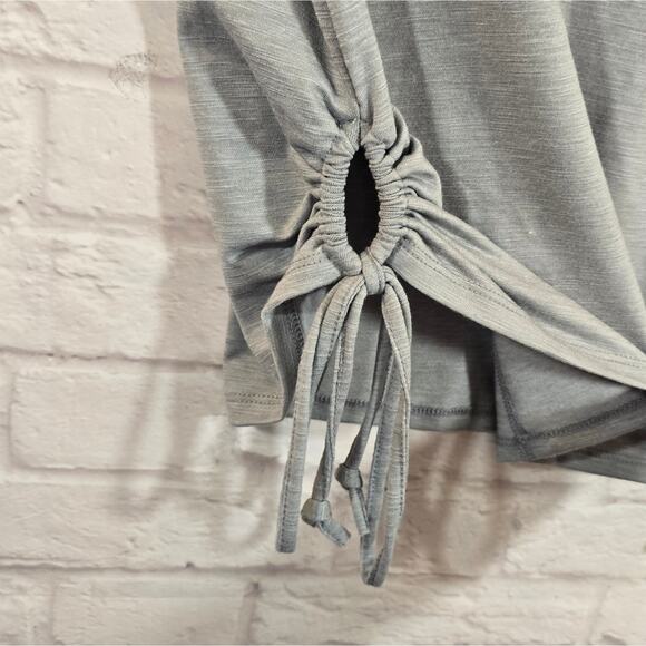 M Cato Gray Side Cinch Tie Top Shirt NWT Womens Size XS Short Sleeve Oversized - Picture 4 of 10